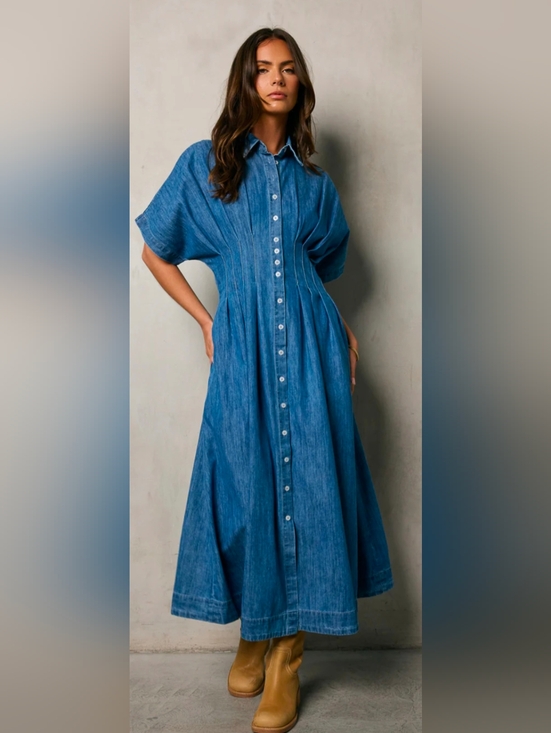 bohme Dresses & Skirts - Bohme Kolby Denim Button Front Maxi Dress